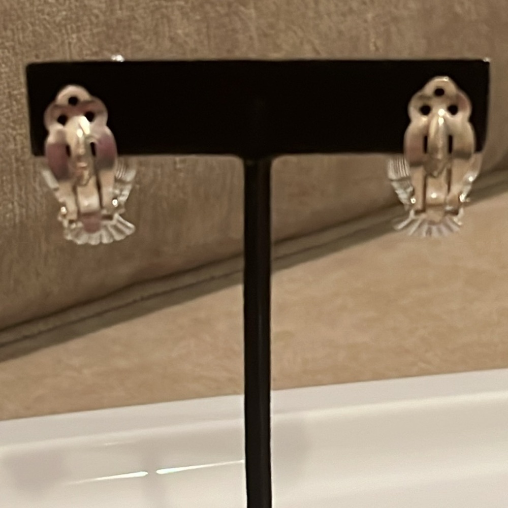Sterling Silver Owl Clip On Earrings 925 Peridot Eyes Chalcedony Doublet Body - Picture 10 of 12